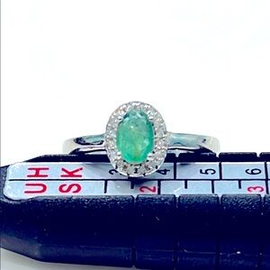 0.5 Ct Brazilian Emerald 14KGP Ring